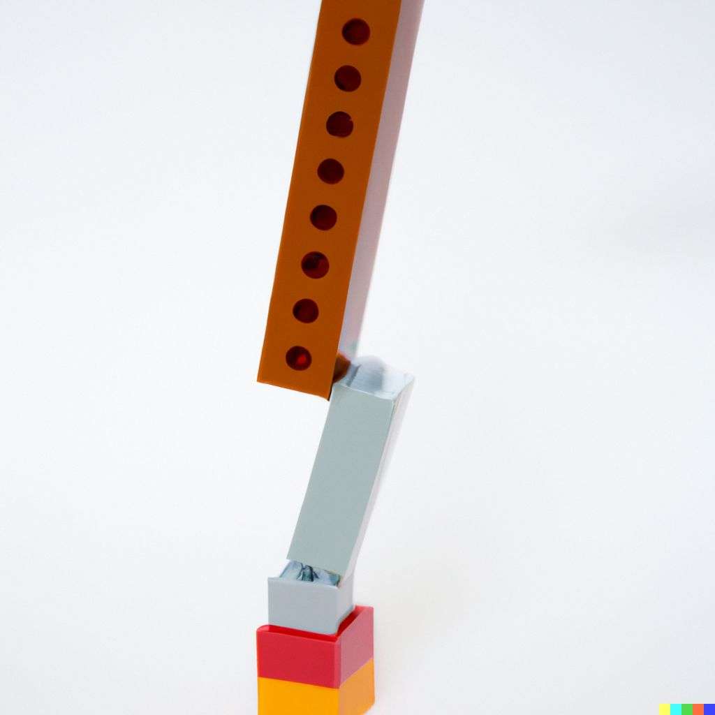 the discovery of gravity, made from LEGO bricks